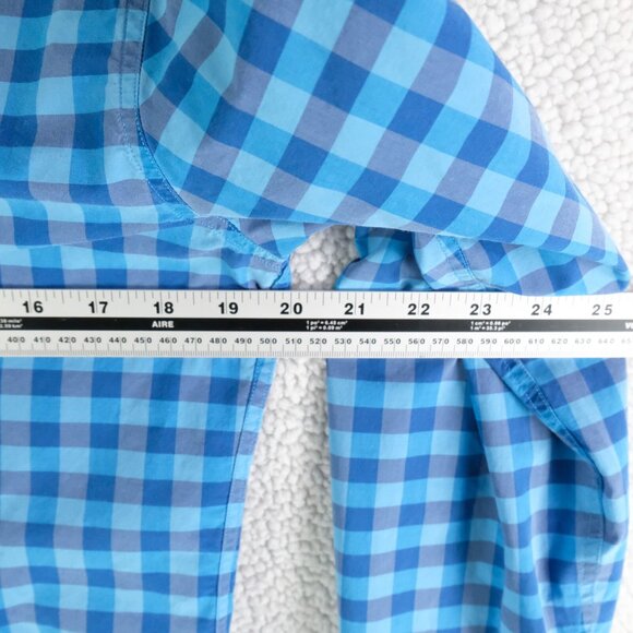 Paul Smith Shirt Womens Medium Blue Check Button Up Long Sleeve Preppy - Picture 6 of 9